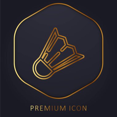 Badminton Mekiği Altın Çizgi Logosu veya simgesi
