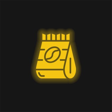 Fasulye sarısı parlak neon simgesi