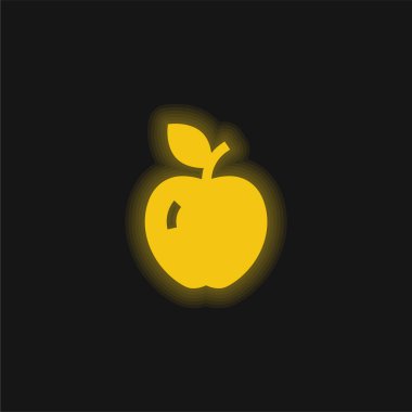 Elma sarısı parlak neon simgesi