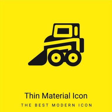 Backhoe minimal bright yellow material icon clipart