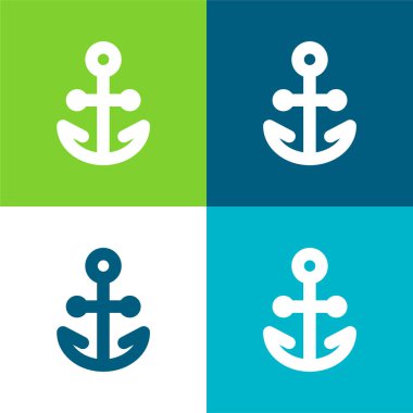 Anchor Düz 4 renk en küçük simge kümesi