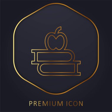 Kitaplar altın çizgi premium logo veya simge