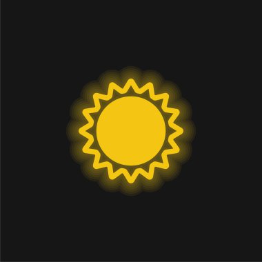 Annular Eclipse yellow glowing neon icon clipart