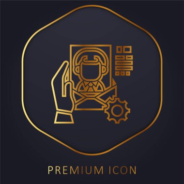 Acente altın çizgi prim logosu veya simgesi