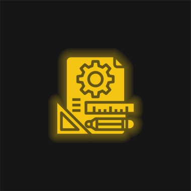 Parlak sarı renkli neon simgesi