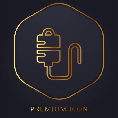 Blood Bag golden line premium logo or icon clipart