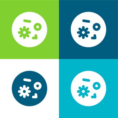 Bakteriler Düz 4 renk en küçük simge kümesi