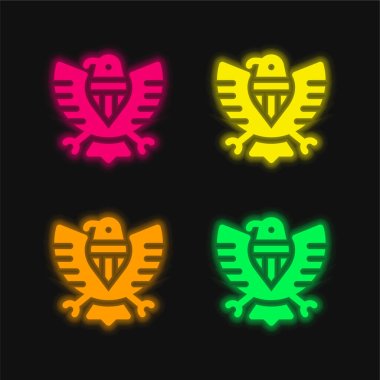 American four color glowing neon vector icon clipart