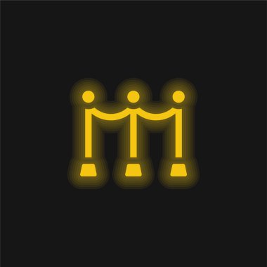 Barrier yellow glowing neon icon clipart