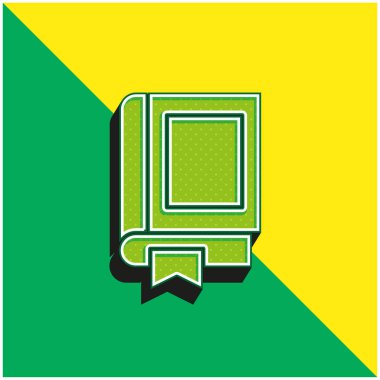 Kitap Yeşil ve Sarı Modern 3D vektör simgesi logosu