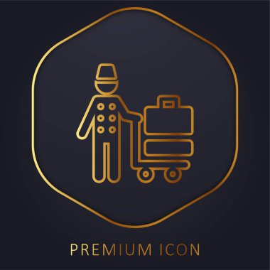 Belboy altın çizgisi prim logosu veya simgesi