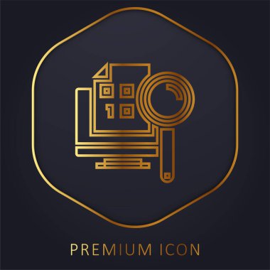İkili Kod Altın Satır prim logosu veya simgesi