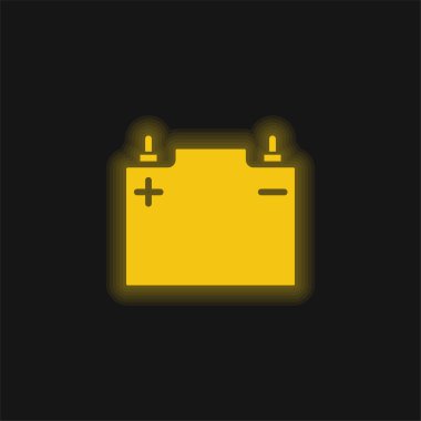 Pil sarısı parlak neon simgesi