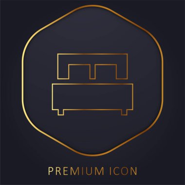 Yatak altın çizgisi prim logosu veya simgesi