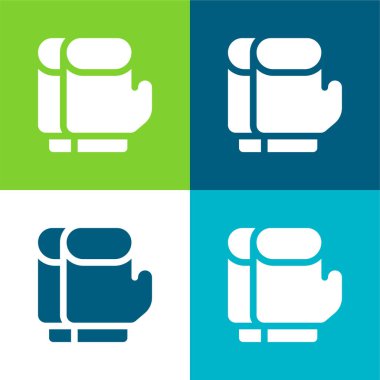 Boks Eldivenleri Düz 4 renk en küçük simge seti