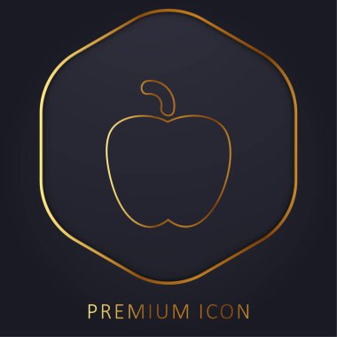 Apple Black Shape altın çizgi prim logosu veya simgesi