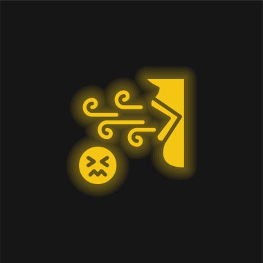 Bad Breath yellow glowing neon icon clipart