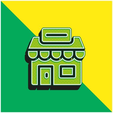 Ajans Yeşil ve Sarı Modern 3D vektör simgesi logosu