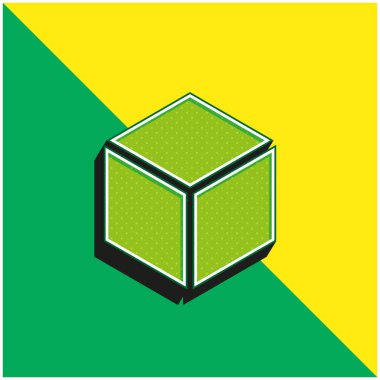 3d Yeşil ve Sarı modern 3d vektör simgesi logosu