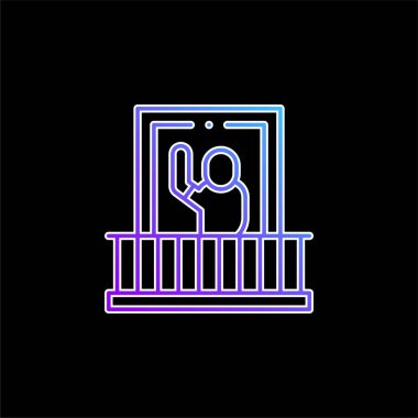 Balkon mavi gradyan vektör simgesi