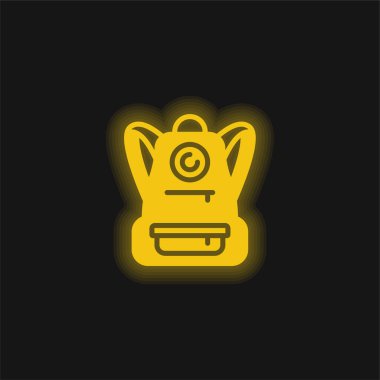 Sırt çantası sarı parlak neon simgesi