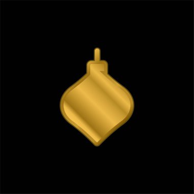 Bauble altın kaplama metalik simge veya logo vektörü