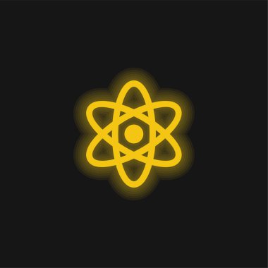 Atom sarısı parlak neon simgesi
