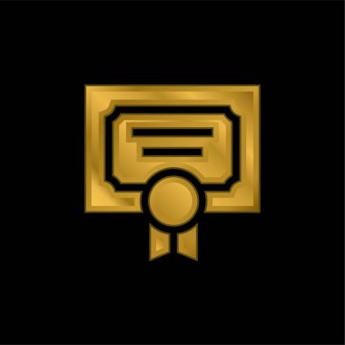 Altın kaplama metalik simge veya logo vektörü ödülü