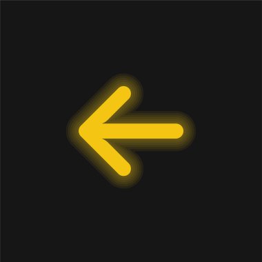 Sarı ok parlayan neon simgesi