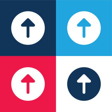 Arrow Up blue and red four color minimal icon set clipart