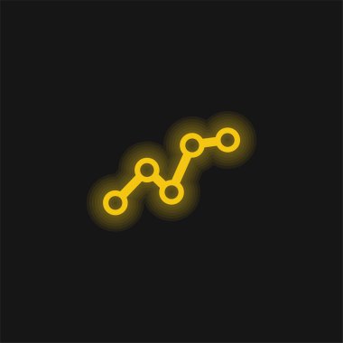 Yükselen İşletme Grafiksel sarı parlak neon simgesi
