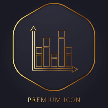 Çubuklar Grafiksel altın çizgi prim logosu veya simgesi