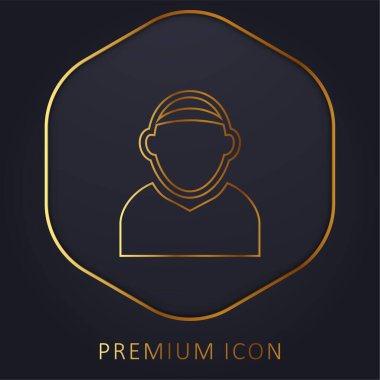 Bald Male Avatar golden line premium logo or icon clipart