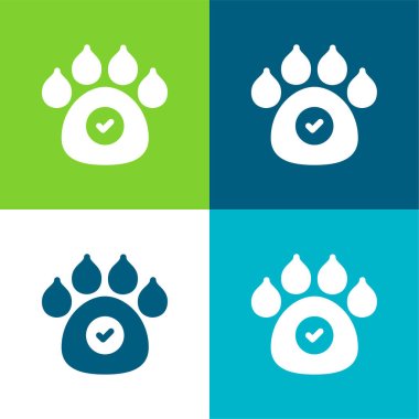 Animals Allowed Flat four color minimal icon set clipart