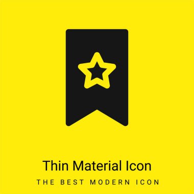 Bookmark minimal bright yellow material icon clipart