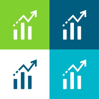 Çizelge Çizelgesi Arayüzü Yükselen Sembol Düz 4 renk simgesi seti