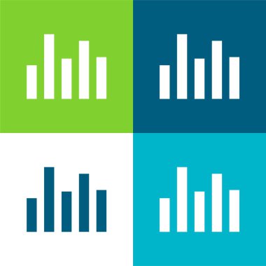 Çubuklar Düz 4 renk en küçük simge kümesi