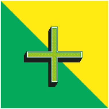 Yeşil ve sarı modern 3d vektör simgesi ekle