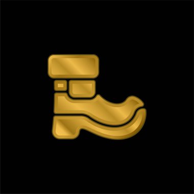 Önyükleme altın kaplamalı metalik simge veya logo vektörü