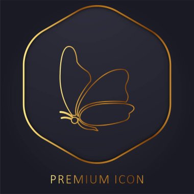 Big Wing Butterfly golden line premium logo or icon clipart