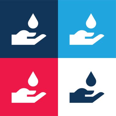 Kan mavisi ve kırmızı dört renk simgesi seti