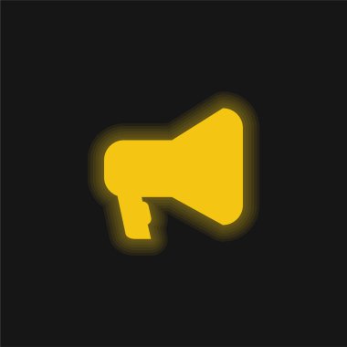 Amplification Tool Silhouette In Black yellow glowing neon icon clipart