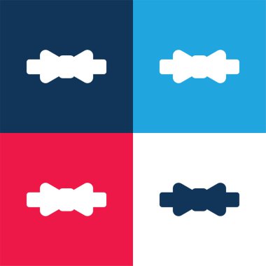 Baş mavi ve kırmızı dört renk minimal simge kümesi