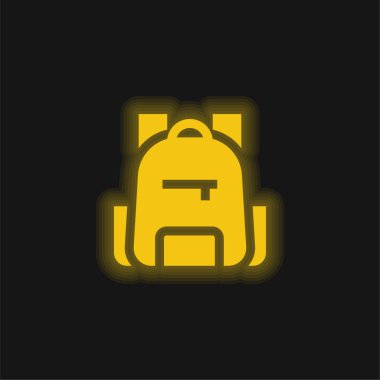 Sırt çantası sarı parlak neon simgesi