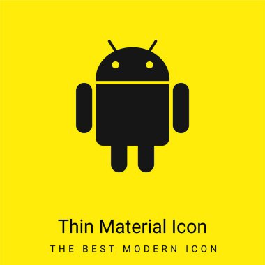 Android Logo minimal bright yellow material icon clipart