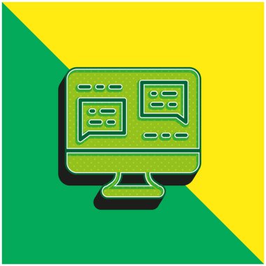 Analizler yeşil ve sarı modern 3d vektör simgesi logosu