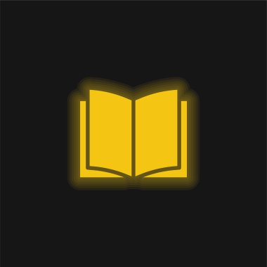 Kitap sarı parlak neon simgesi