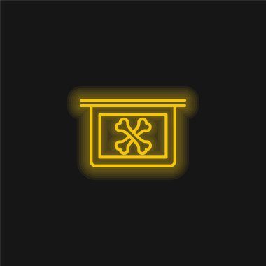 Bones X Ray Vizyonu sarı parlak neon simgesi