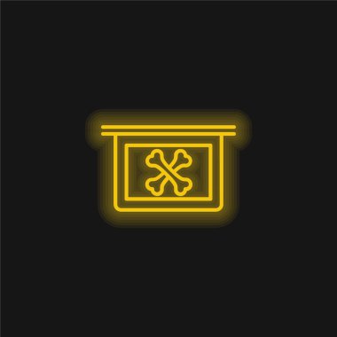 Bones X Ray Vision yellow glowing neon icon clipart