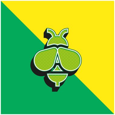 Arı Yeşili ve Sarı Modern 3D vektör simgesi logosu